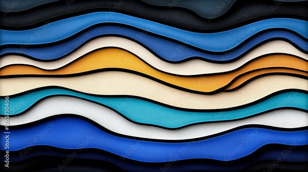 Poster organic vibrant tapestry of smooth lines in a dynamic composition
