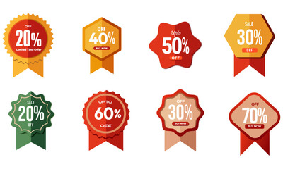 Sale offer modern style stickers, labels for Discount, sale vector ,Special offer discount label with different sale percentage. 20 30 50 70 off with transparent background ,sale offer, Special Offer