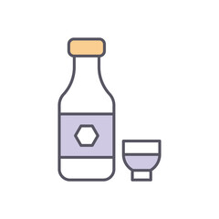 Sake  vector icon stock illustration
