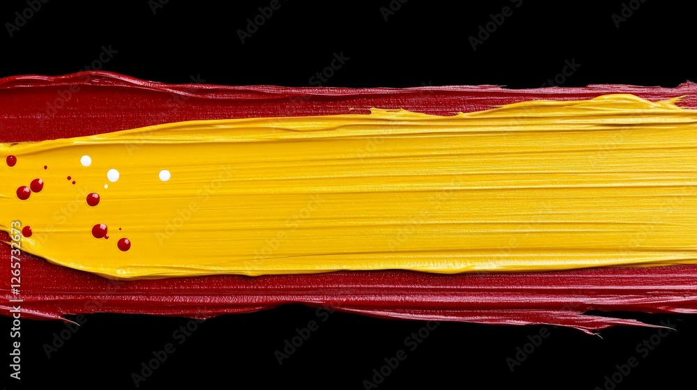 Poster vibrant textured canvas with deep gradient of red and yellow paint