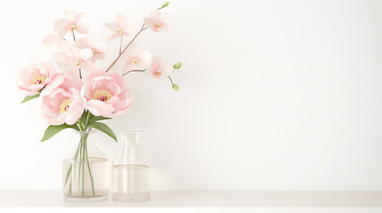 Fototapeta premium elegant pink peony and orchid bouquet