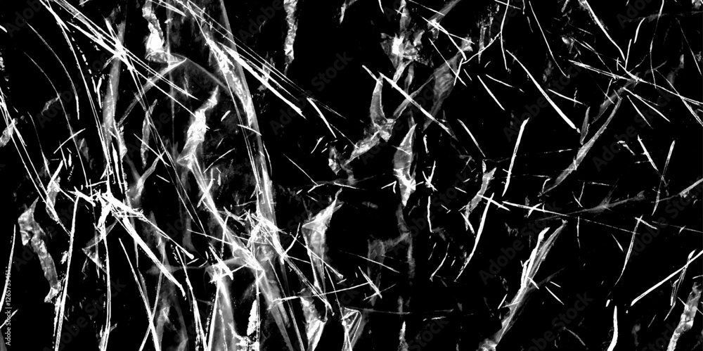 Poster scratched grunge urban background texture vector. abstract black white image with long and short int