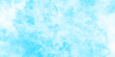 Obraz premium Natural and cloudy fresh blue sky background. Classic hand painted grainy blue powder watercolor background. Blue powder explosion watercolor background. Creative vintage light sky blue clouds and fog