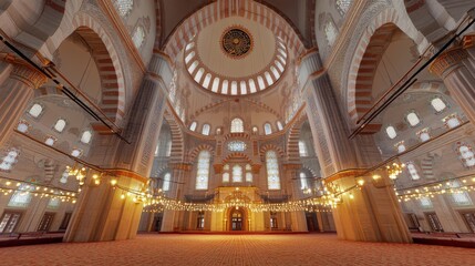 Naklejka premium The Süleymaniye Mosque (Turkish: Süleymaniye Camii, Turkish pronunciation: [sylejˈmaːnije]) is an Ottoman imperial mosque located on the Third Hill of Istanbul, Turkey. The mosque was commissioned by 