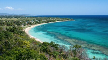 Obraz premium Caribbean Coastline Beach View