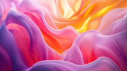 Abstract colorful fabric waves, light background, design texture