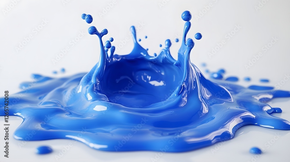Aufkleber Dramatic blue water splash exploding with droplets and waves in motion creating a dynamic and energetic visual effect