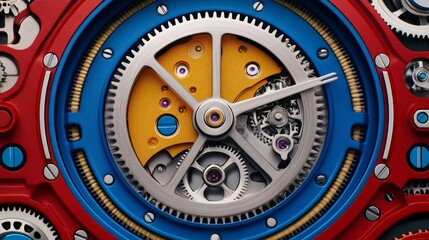 Obraz premium Whimsical Symphony of Gears and Wires with Glowing Orbs