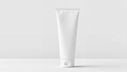 Minimalist packaging tube mockup on clean surface, branding simplicity