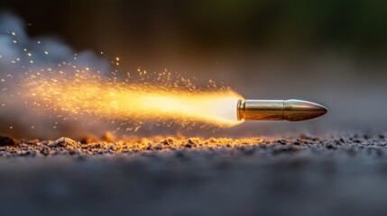 Bullet, firing, outdoors, sparks, impact, news