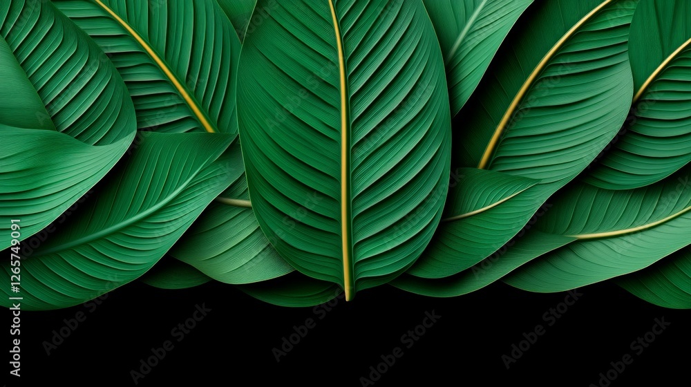 Poster captivating study of texture in intricate green leaf patterns