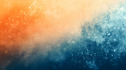Fototapeta premium Deep orange and blue dust-like texture with a lively mix.