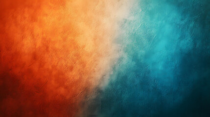Naklejka premium Retro-inspired gradient with orange, blue, and soft waves on a rough texture.