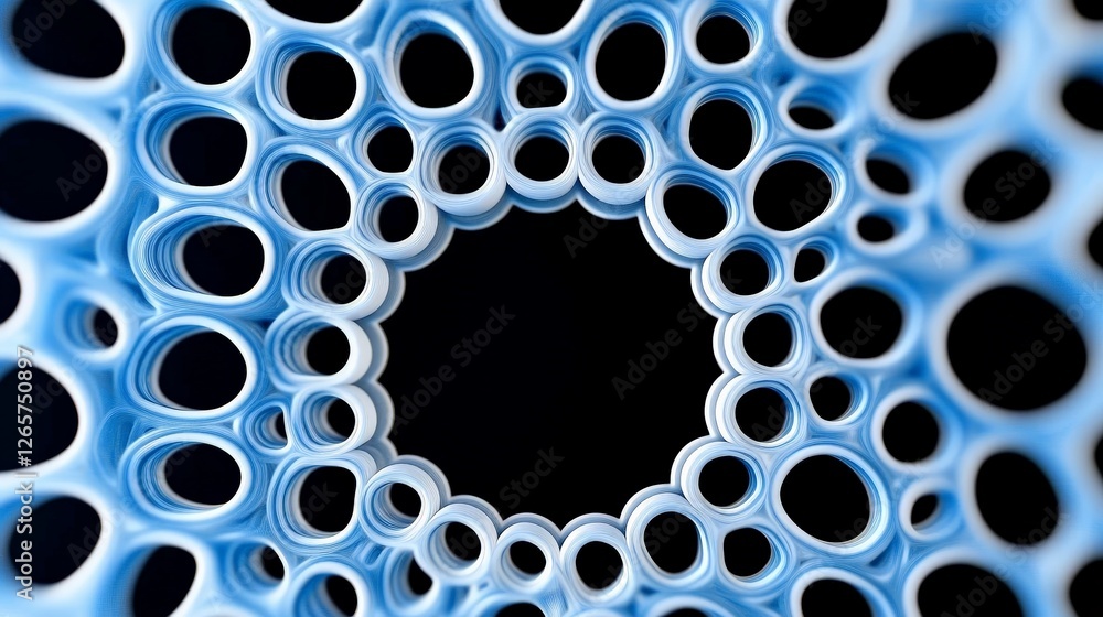 Poster abstract blue circles geometry inside round structure background