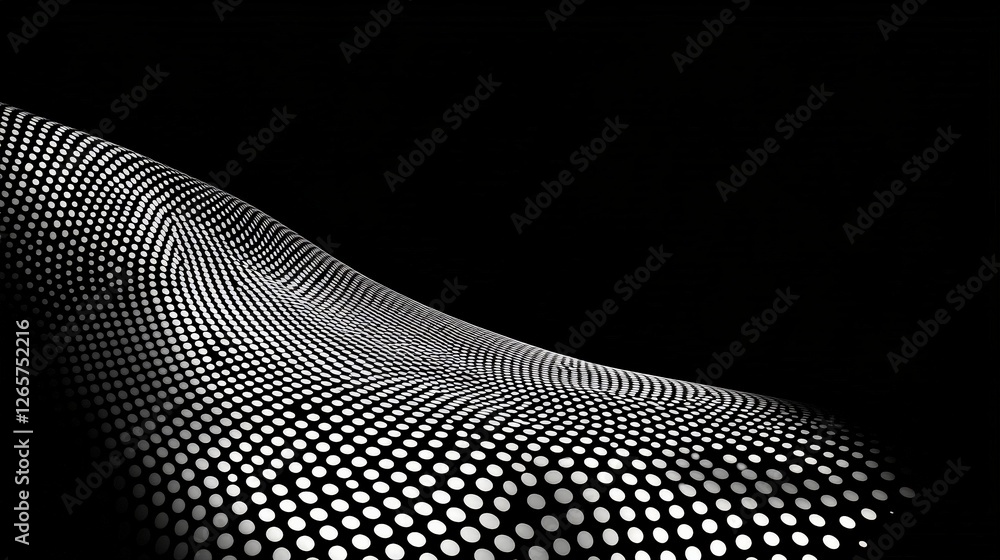 Poster monochrome canvas with dots of varying sizes and hues