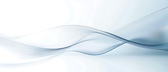 Obraz premium Modern minimalist abstract White background, 3D abstract wave lines, modern minimalist design