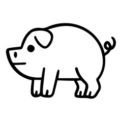 pig line icon