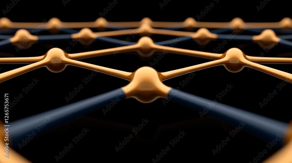 Poster close-up representation of a molecular structure with connections