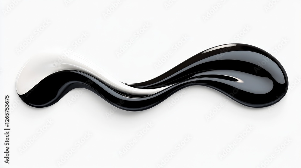 Poster sleek modern abstract design in soft diffused light with fluid shapes