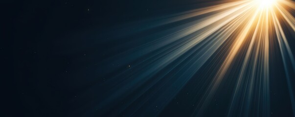 Naklejka premium Dramatic divine light streaming through darkness, glowing beams with subtle dust particles, spiritual and atmospheric composition