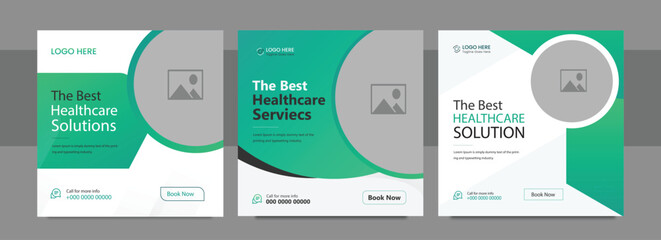 Medical healthcare social media post or web banner template, hospital logo and icon for business marketing. Corporate flyer for doctor, dentist and dental clinic social media post