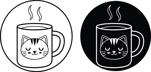 Cute Cat Mug Design Hot Beverage, Coffee, Tea, Kitten