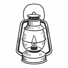 old lantern on white background