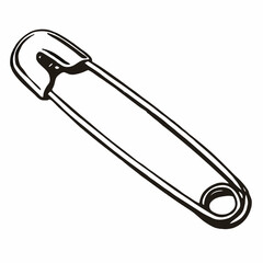 safety pin isolated on white background