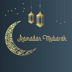 Happy ramadan kareem Greetings for islamic occasions like eid ul adha and eid ul fitr with old concept