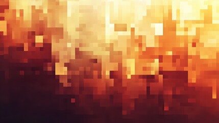 An abstract pixelated background in warm tones of orange and yellow, evoking feelings of warmth and energy.