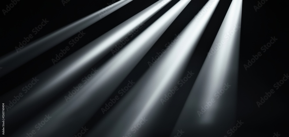 Poster elegant abstract illumination with cascading white light rays, smooth gradients and soft glow, deep 