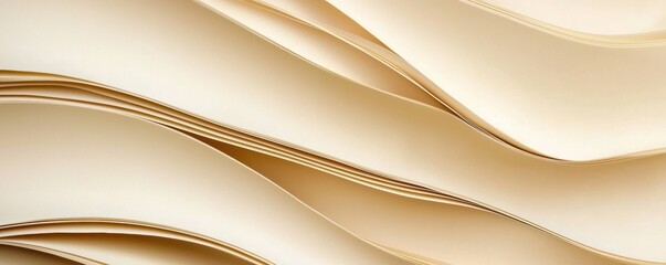 Elegant wavy brown paper texture with smooth curves and soft lighting, natural and organic aesthetic, subtle shadows creating depth