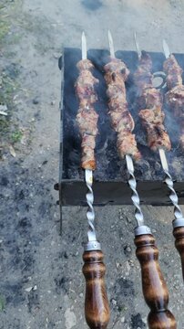 relaxing in the forest with barbecue