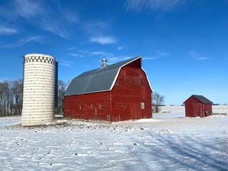 The barn and silo are all that remain of this old farm site