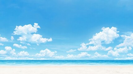 Obraz premium White Sand Beach Turquoise Sea And Blue Sky With Clouds