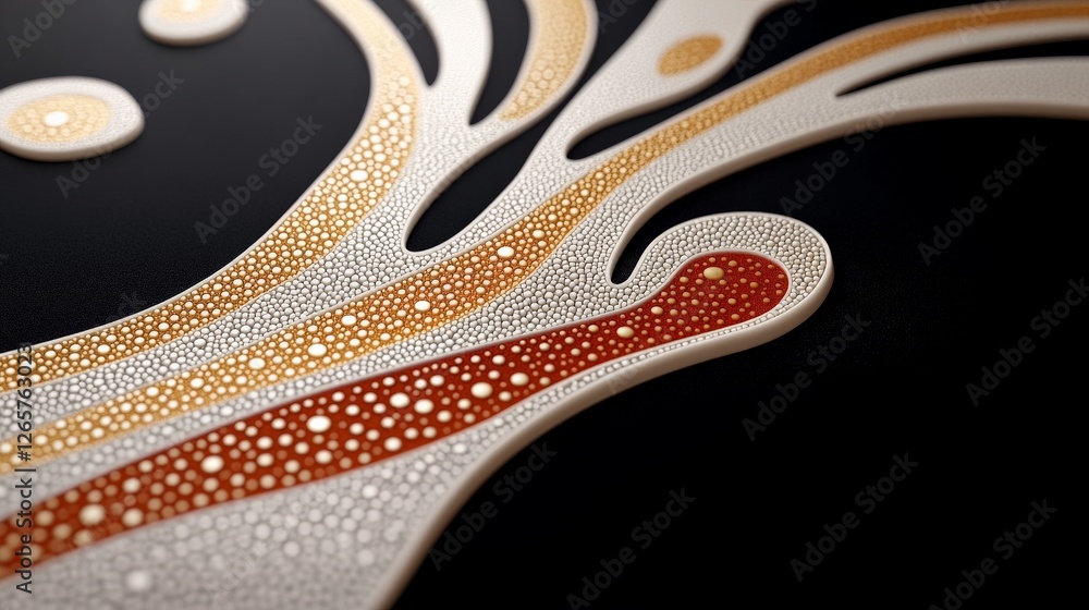 Poster abstract artistic design with colorful dots and flowing shapes