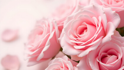 Close-up of many vibrant pink roses against a clean white background, studio lighting, sharp focus, high resolution.