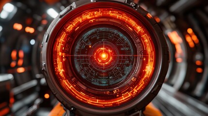 Futuristic Targeting System in Spaceship