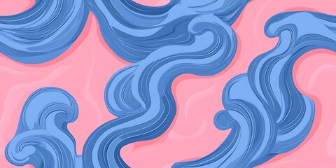 Fototapeta premium Abstract background seamless pattern of hand-drawn shapes and lines in blue and pink