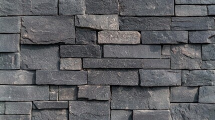 Naklejka premium Dark Gray Stone Brick Wall Texture Background