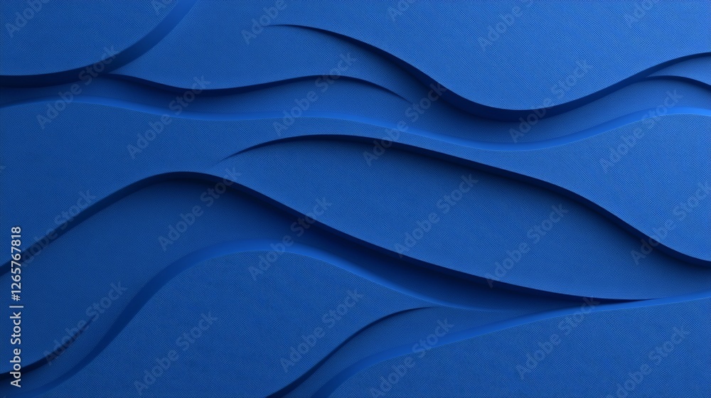 Poster abstract blue waves with layered paper texture for background use