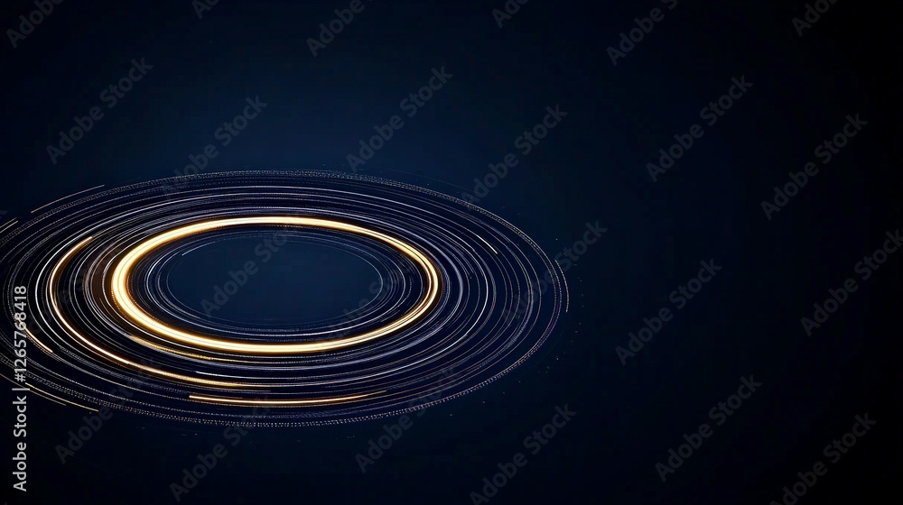 Poster abstract light trails with circular motion on dark background