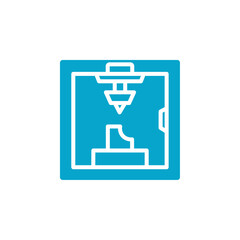 3d printer icon Simple thin line stroke vector