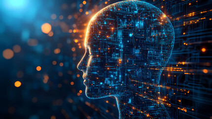 AI Circuit Head: Digital Art Fusion