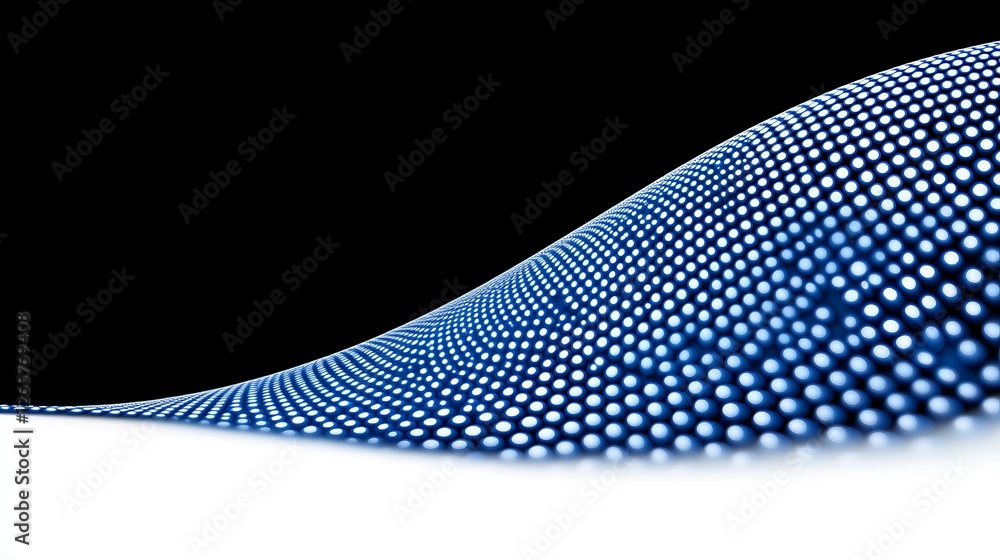 Aufkleber abstract wave pattern with blue dots on black background