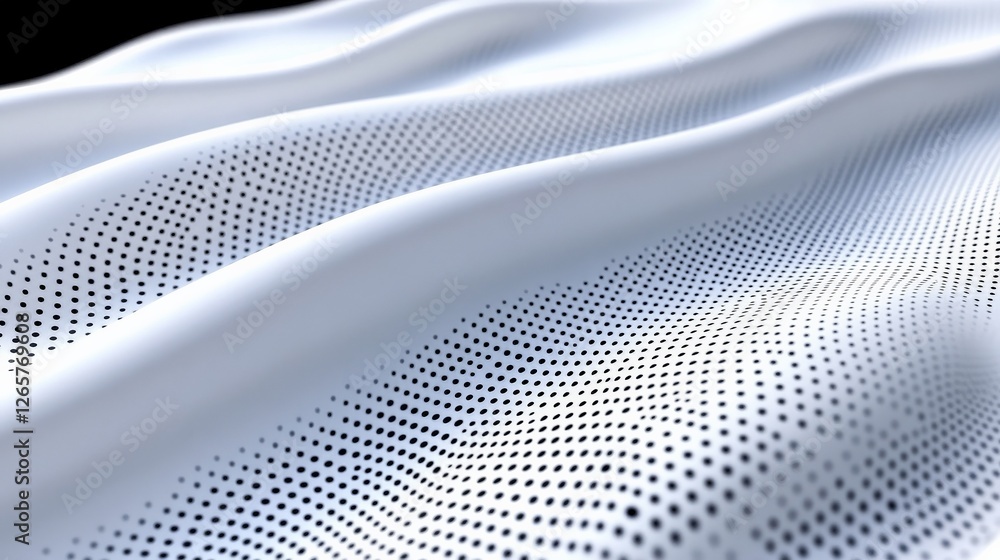 Aufkleber white fabric texture with dots creating smooth wavy background