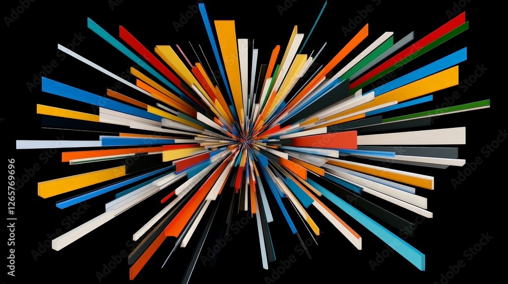 Aufkleber abstract colorful explosion with geometric shapes and lines