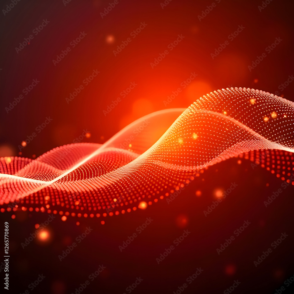 Poster abstract digital wave of particles. futuristic point wave. technology background