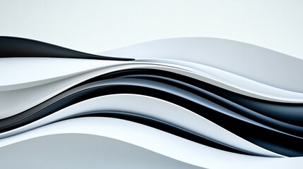 Obraz premium Elegant Curves in Black and White Abstract Design for Modern Art