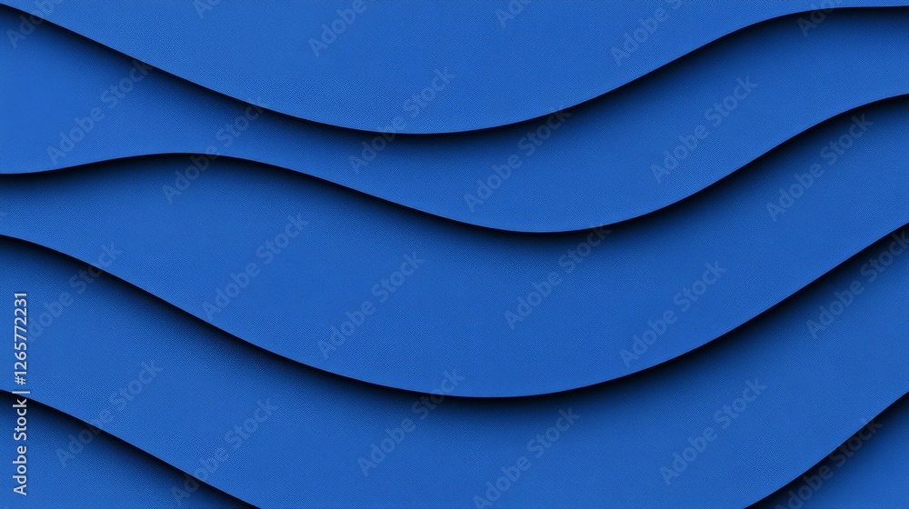 Poster blue wavy background with layered patterns and smooth textures